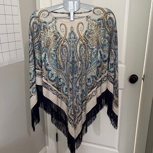 Chico's Elegant Paisley Fringe Wrap